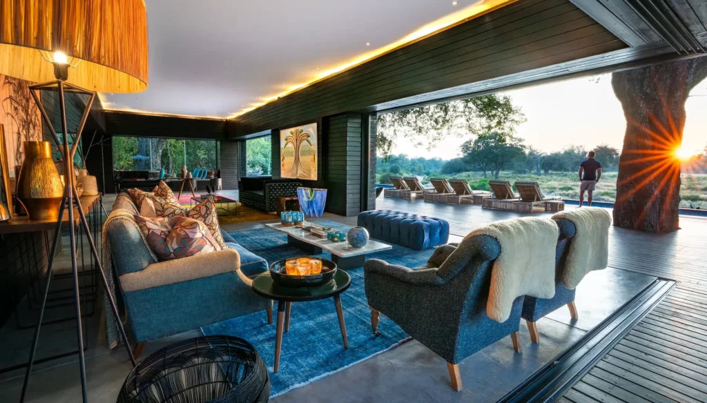 lodge de luxo com piscina ao por de sol